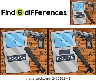 Police Officer Equipment Find The Differences