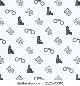 police officer equipment simple pattern vector design