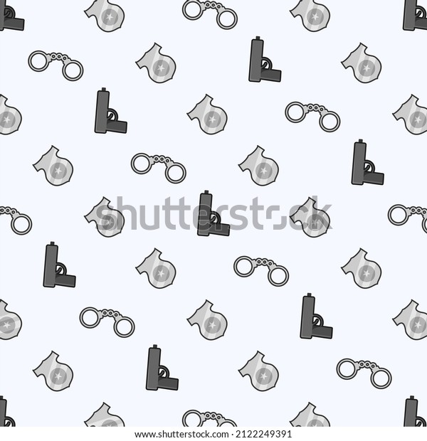 police\
officer equipment simple pattern vector\
design