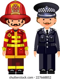 Police officer and firefighter