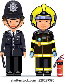 Police officer and firefighter