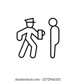 Police officer giving fine icon simple vector symbol