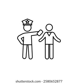 Police officer giving fine icon Vector logo set flat