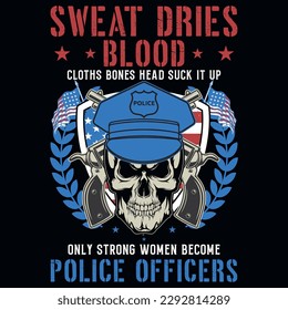 Police officer graphics tshirt design vector design 