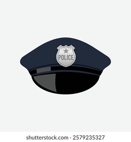 police officer hat with badge illustration