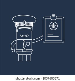 Police officer holding a police document, vector illustration design. Police collection.