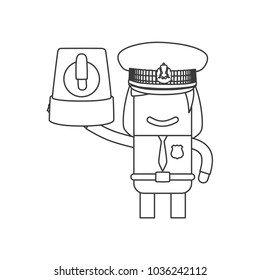 Police officer holding a siren, vector illustration design. Police collection.