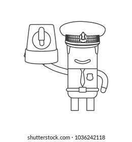 Police officer holding a siren, vector illustration design. Police collection.