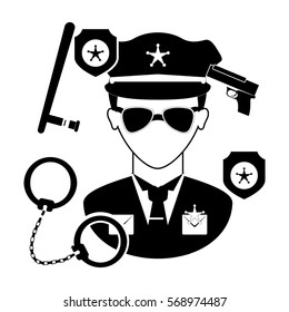 police officer icon image vector illustration design 