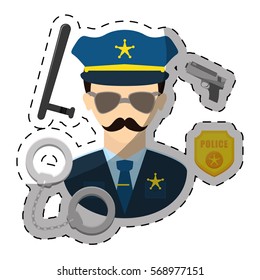 police officer  icon image vector illustration design 