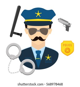 police officer  icon image vector illustration design 