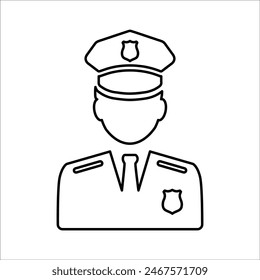 Police Officer Icon Line Vector graphics