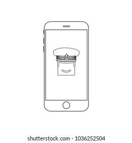 Police officer icon in a smartphone, vector illustration design. Police collection.
