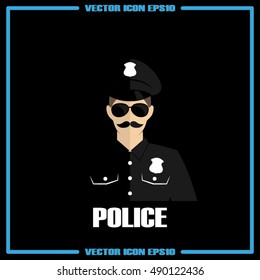 Police officer icon vector illustration.
