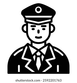 Police Officer Icon Vector Line Art Illustration Minimalist Law Enforcement Graphics