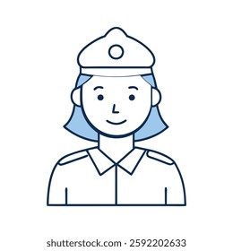 Police Officer Icon Vector: Minimalist Law Enforcement Line Art Illustration