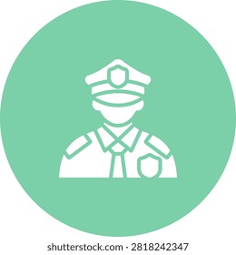 Police Officer Icons, Solid Style Graphic Element