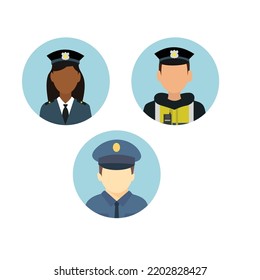 police officer illustration icon design