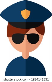 Police officer, illustration, vector on white background.
