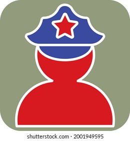 Police officer, illustration, vector on a white background.
