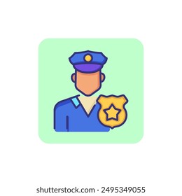 Police officer line icon. Policeman, cop, badge. Occupation concept. Can be used for topics like law enforcement, police staff, uniform, occupation