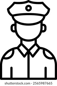 Police Officer Line Vector Icon Design