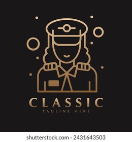Police officer logo design vector template