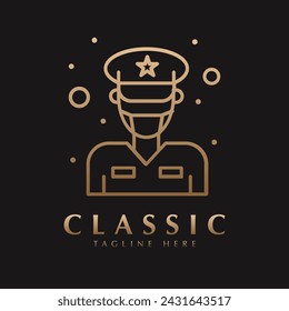 Police officer logo design vector template