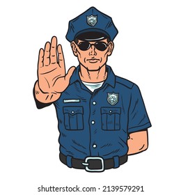 Police office cartoon Royalty Free Stock Vector Clip Art
