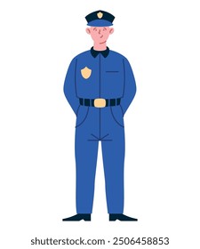 Agente de policía Personaje masculino Profesional aislado