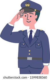 police officer man emotion illustration