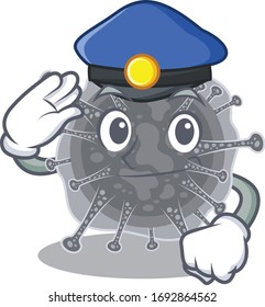 Police officer mascot design of articulavirales wearing a hat