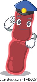 Police officer mascot design of bacillus bacteria wearing a hat