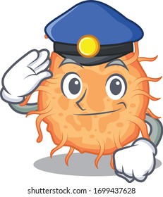 Police officer mascot design of bacteria endospore wearing a hat
