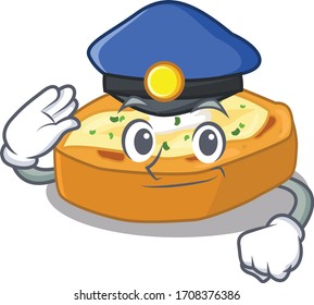 Police officer mascot design of baked potatoes wearing a hat