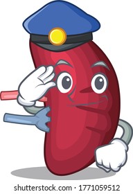 Police officer mascot design of human spleen wearing a hat