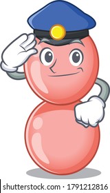 Police officer mascot design of neisseria gonorrhoeae wearing a hat