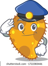 Police officer mascot design of pseudomonas wearing a hat