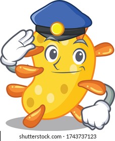 Police officer mascot design of vibrio wearing a hat
