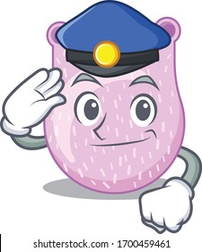 Police officer mascot design of viridans streptococci wearing a hat