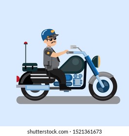 police officer on motorcycle illustration vector