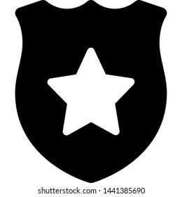 Police officer outstanding performance medal of star with shield