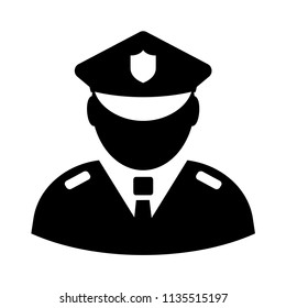 Police officer person vector icon illustration isolated on white background