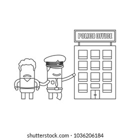 Police officer and a prisoner with a police office, vector illustration design. Police collection.