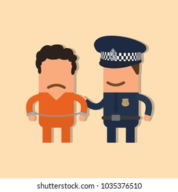 Police officer with a prisoner, vector illustration design. Police collection.