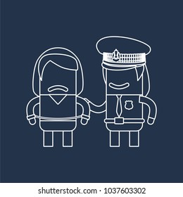 Police officer with a prisoner, vector illustration design. Police collection.