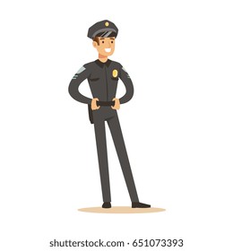Police officer profession character vector Illustration