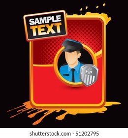 police officer red halftone grungy ad