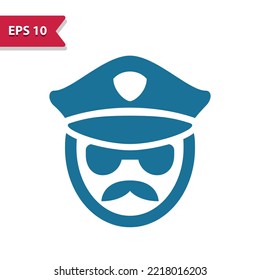 Police officer, security guard vector icon. Professional pixel-aligned icon in glyph style.