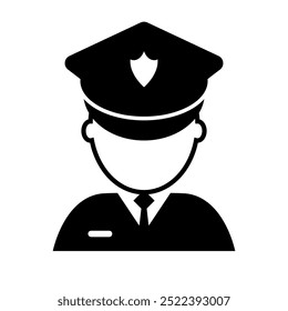 Police officer silhouette icon. Vector.